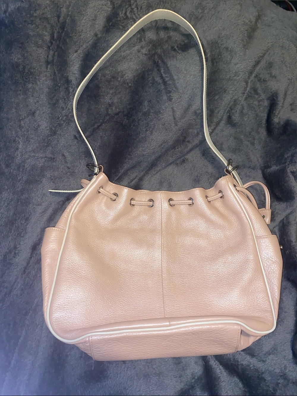 Kenneth Cole New York Dusty Pink Pebbled Leather Shoulder Bag